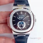 Swiss Replica Patek Philippe Nautilus Grey Dial Moonphase Watch